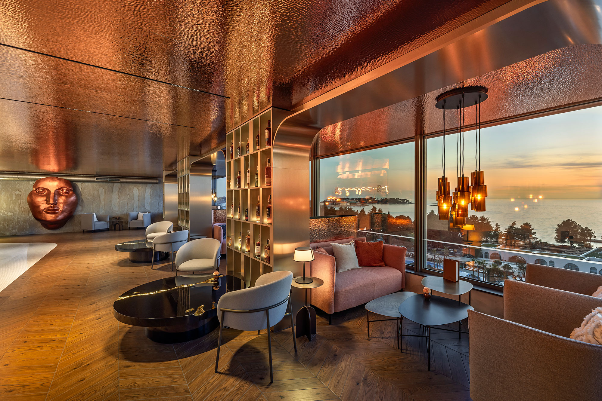 Rooftop bar at sunset